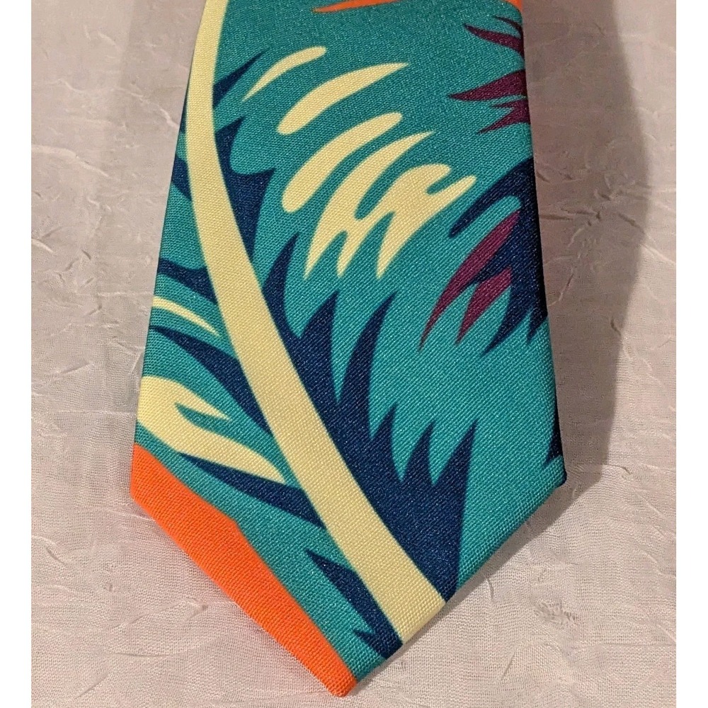 Shinesty Tropical Tie Mens Neck Bold Handmade Colorful Beachy Orange Hawaiian